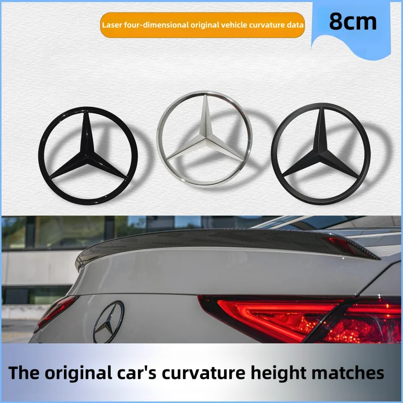 

1Pc 8cm ABS Car Rear Decal Trunk Emblem for Mercedes Benz W204 New GLS SLK CLASS CLS500 CLS400 CLS550 CLS350 CLS63 2012-2018