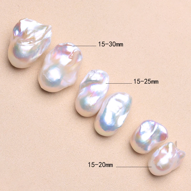 Pendientes de perlas barrocas grandes de Plata de Ley 925 con perlas naturales de agua dulce, joyería fina INS de 15-25mm, regalos para mujeres EA