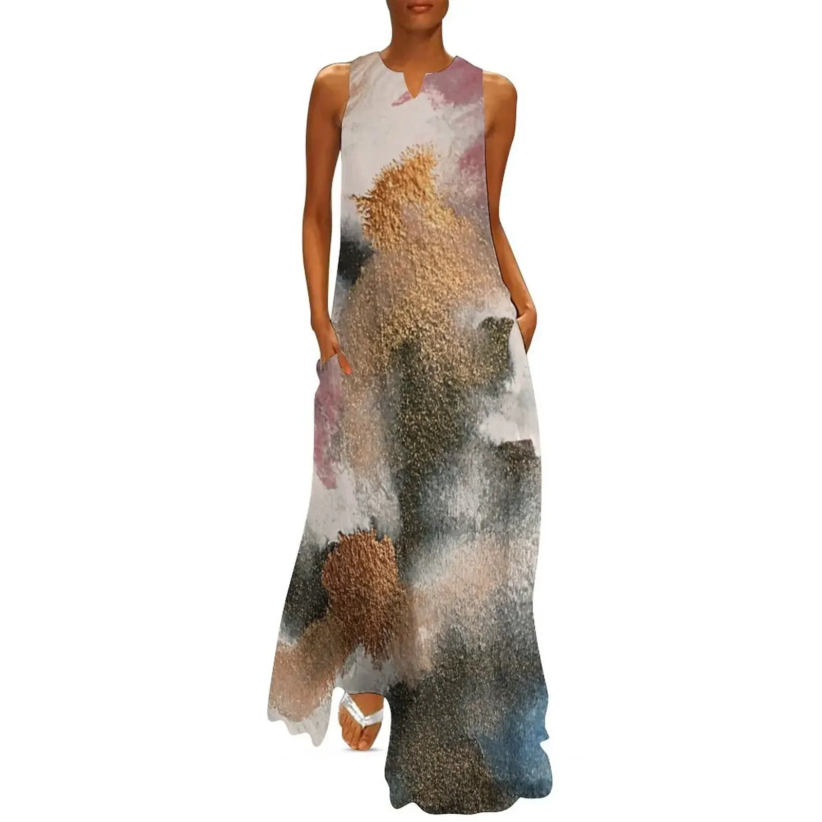

Abstract Chaos Long Dress loose women's dress birthday dresses for women birthday dress for women