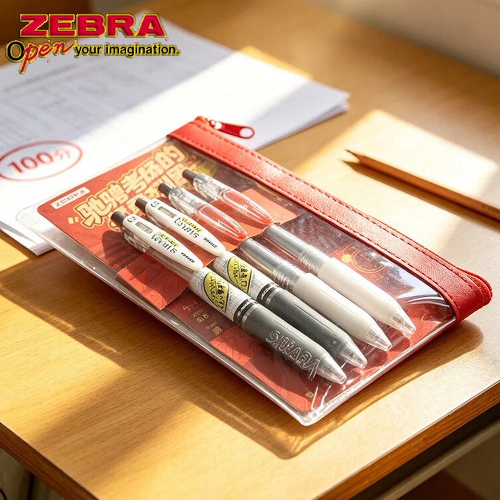 

4PCS/Set Japan ZEBRA Gel Pens JJ77+JJ15 Press Type Black Ink Exam Pens 0.5mm Back To School CuteStationery Signature Pen