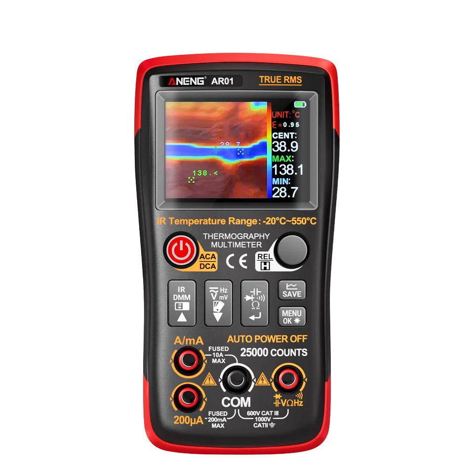 AR01 Thermal Imaging Multimeters USB Type-c Charge 1000V 25000 Counts Tester 250MOhm TFT Display for Tools 1 Year