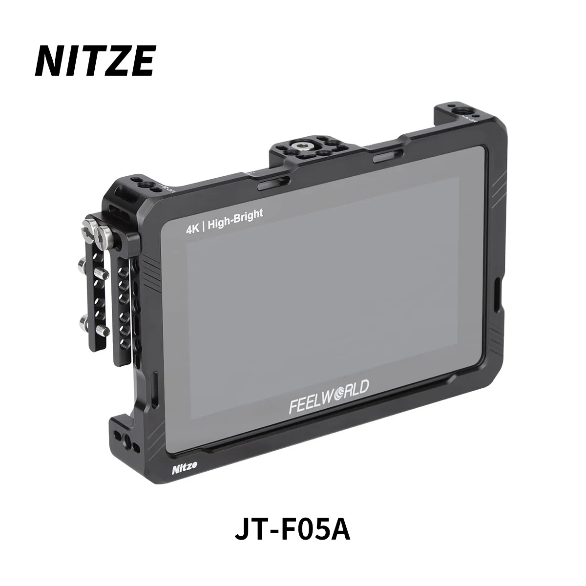 

Nitze JT-F05A Monitor Cage, with HDMI Cable Clamp 1/4” locating Holes, Compatible with Feelworld F6 PLUSX F6 Plus F5 PRO F5 Prox