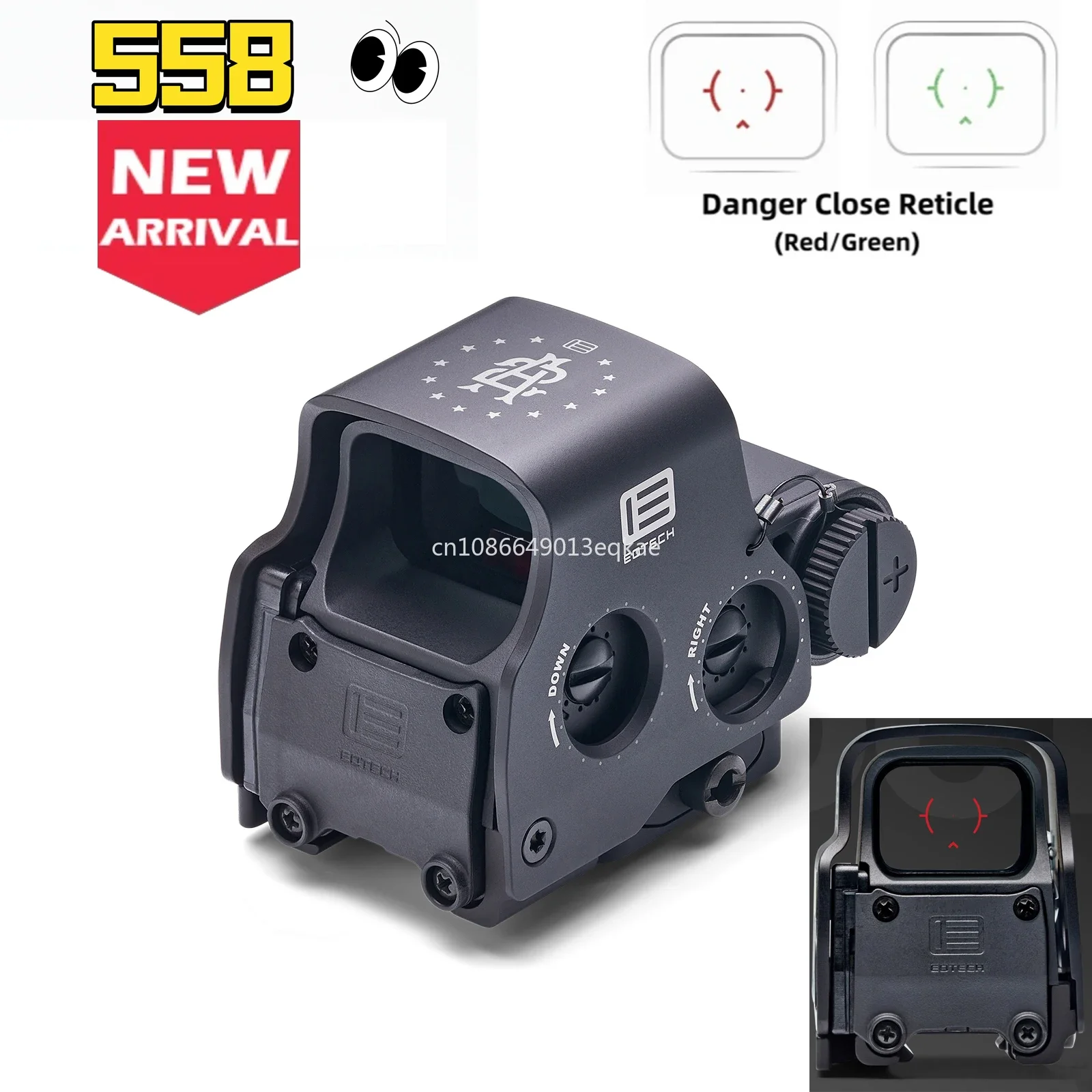 2024 New EOTECH 558 DCR Red Dot Holographic Sight Airsoft Hunting w/ G33/G43/G45 3X 5X Magnifier Fit 20mm Rail Mounts & QD Lever