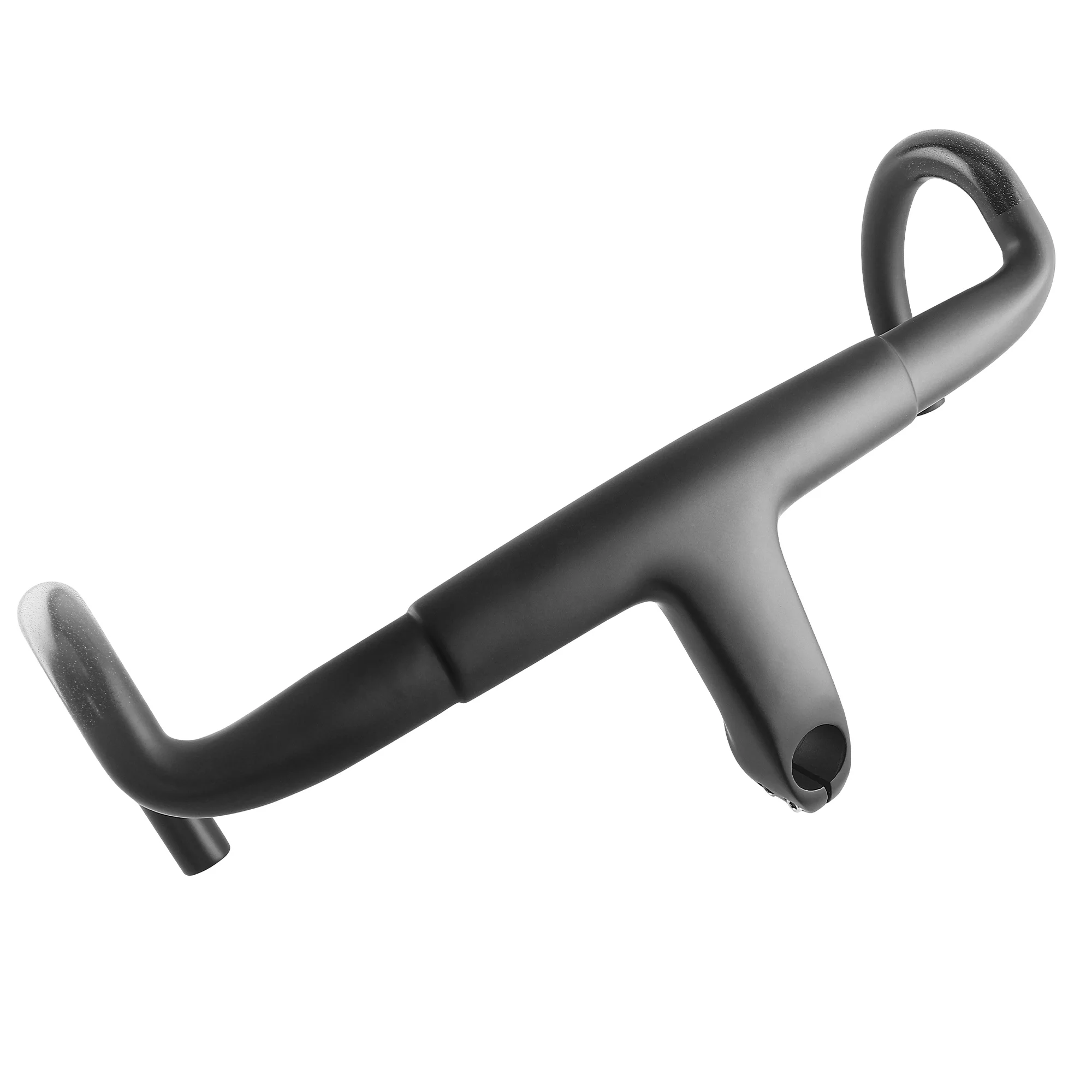Matte all-carbon handlebars for road bicycles, one-piece curved handlebars, broken windmill handlebars - 17-degree inner routing - Image 5