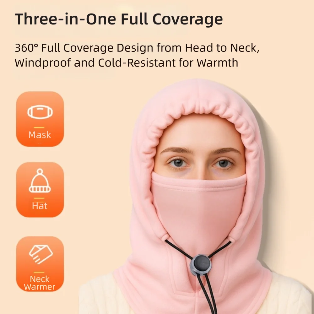 

Fashion Windproof Balaclava Hat with Mask Cold Proof Ear Protection Cap Warm Breathable Cycling Mask Winter
