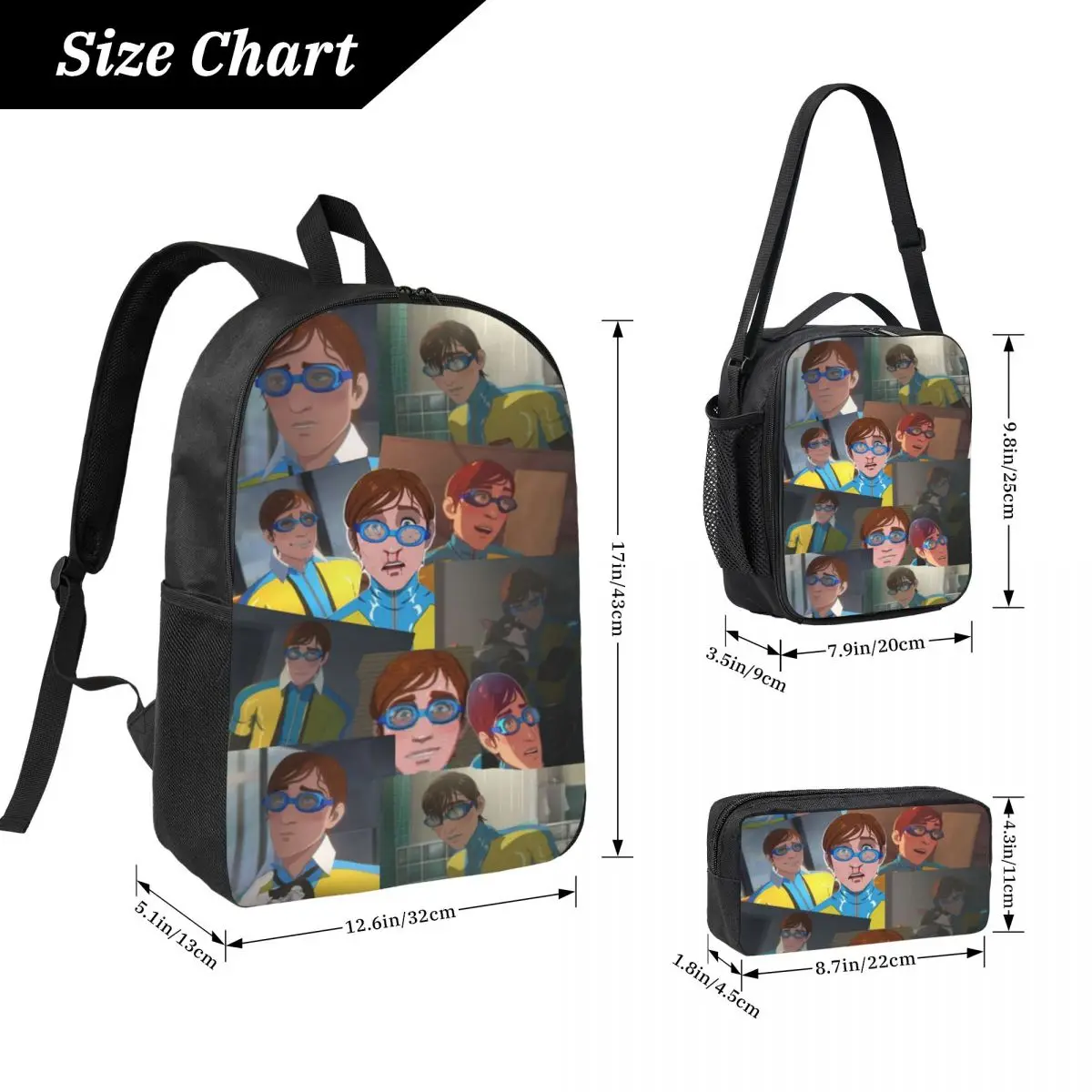 3Pcs Dispatch Game Robert Robertson School bags Set for Kids Pencil Boxes Backpack Sets with Lunch Box