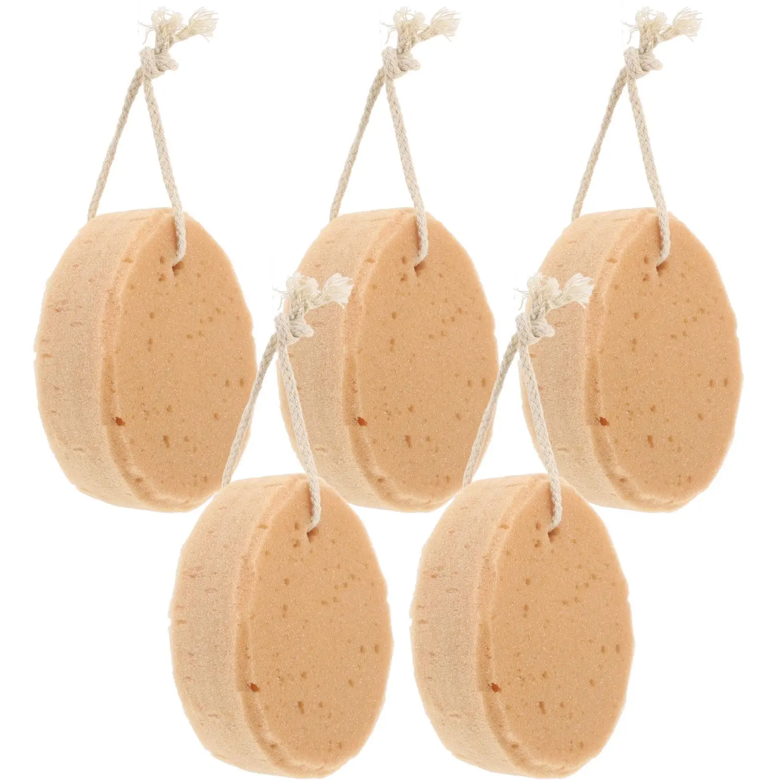 

5 Pcs Natural Sea Sponge for Bathing Sponges Artificial Exfoliating Body Scrubber Brown