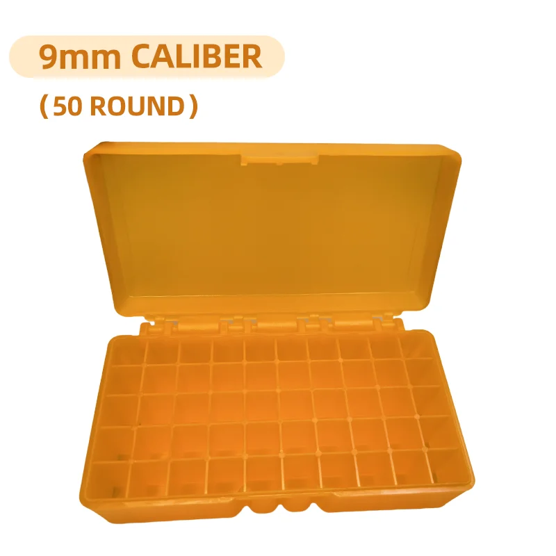 50 جولات التكتيكية الذخيرة صندوق 9 مللي متر مسدس بندقية الذخيرة رصاصة حمل صندوق تخزين الوجه العلوي خرطوشة حقيبة للتخزين الصيد الملحقات