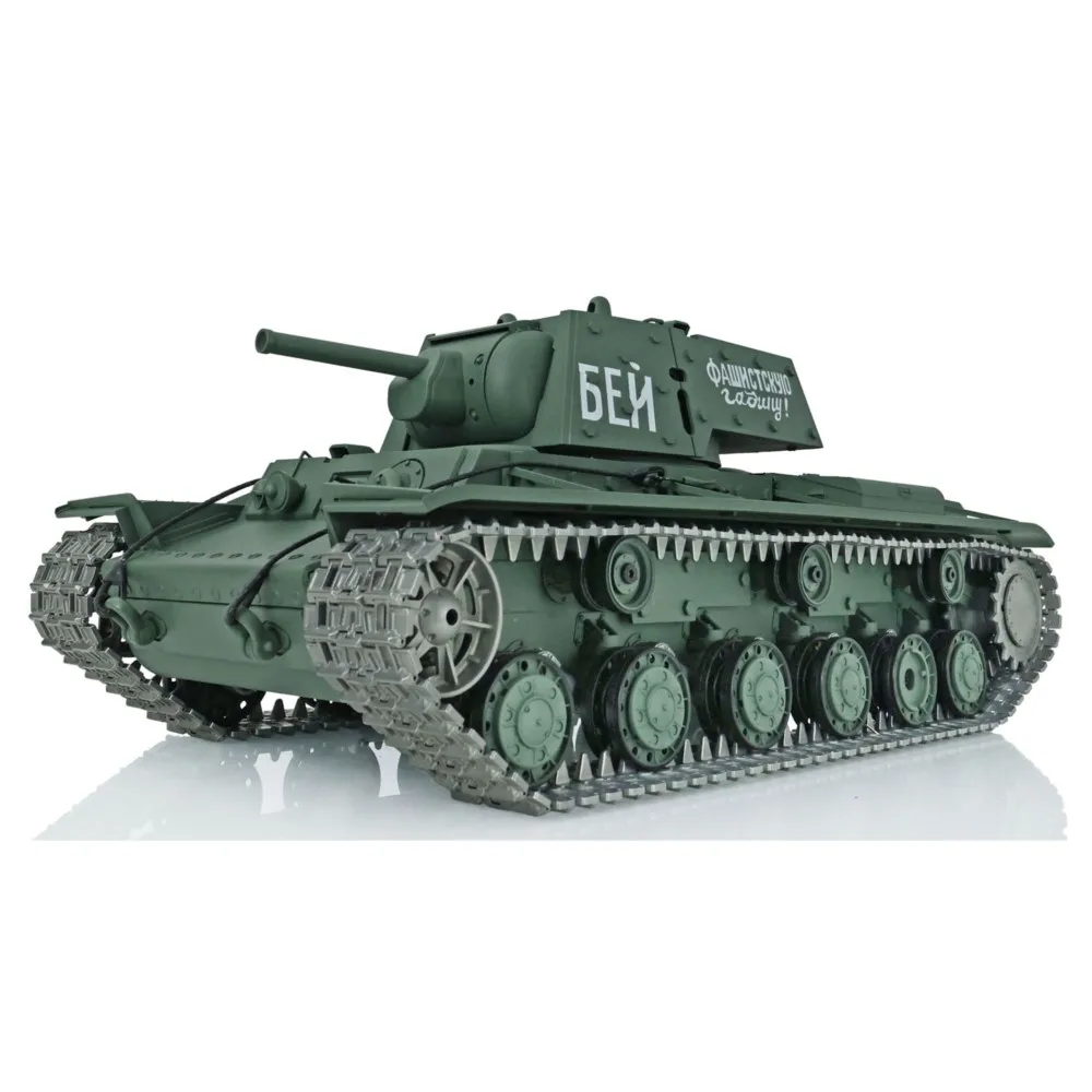 2.4G Heng Long 1/16 Escala 7.0 Atualizado Soviético KV-1 RTR RC Tanque 3878 Faixas de Metal Veículos Panzer TH17464