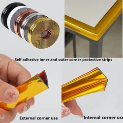 5M PVC Self-adhesive mirror sticker Wall Corner Molding Trim Child safety table corner anti-collision strip for cabinet table