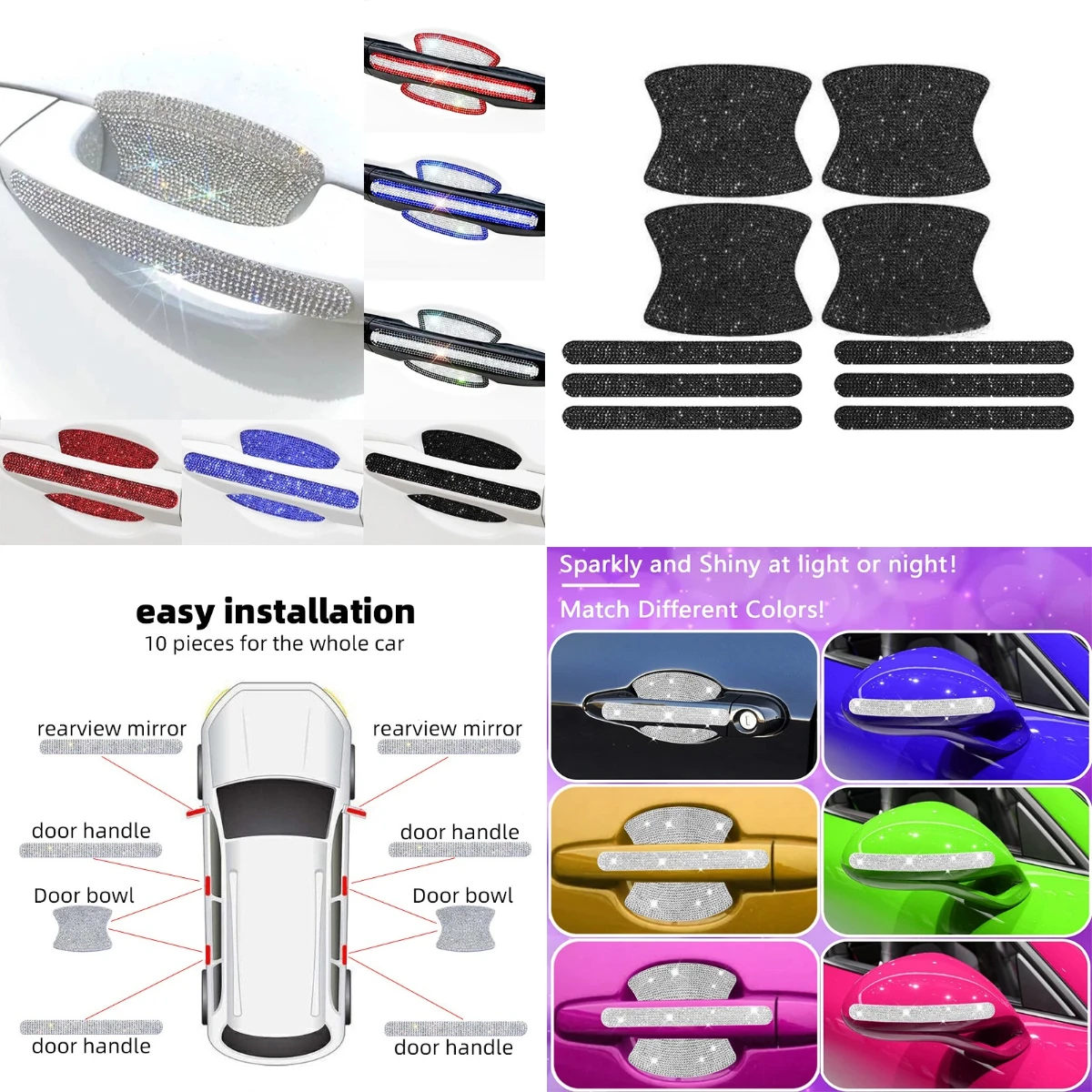 

Door Bowl Handle Protector Stickers Accessories Car For Smart Car For Two Car For Four EQ Car For Four Roadster Crossblade EQ