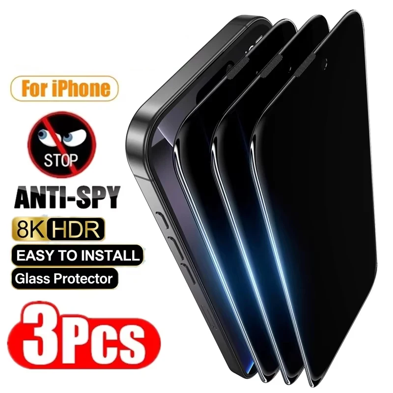 

1-3 шт. Защитные пленки для конфиденциальности для iPhone 17 Pro Max 14 15 16 Plus 11 12 13 Mini 16e 17 Air XS XR, антишпионское закаленное стекло
