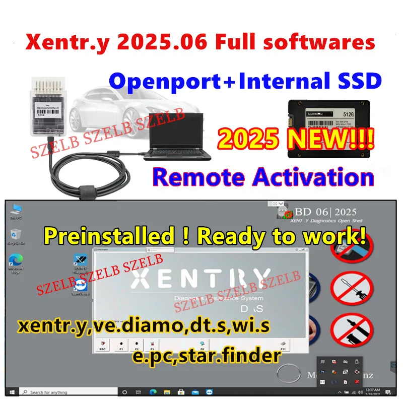 

Последние программные средства Xentry 2025.06 года, предварительно установилены на SSD Vediamo DTS WIS EPC Starfinder для Openport 2.0 J2534 OBD2 Scanner Tool