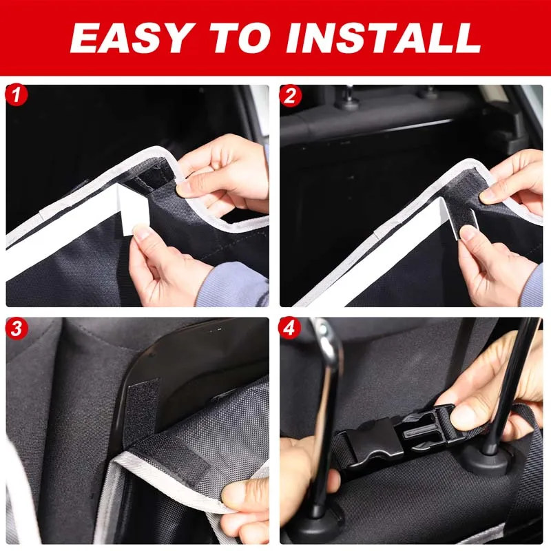 

For Fiat 500 16-26 Polyester Black Car Rear Seat Back Shoe Storage Organizer Bag Set Car Accessories