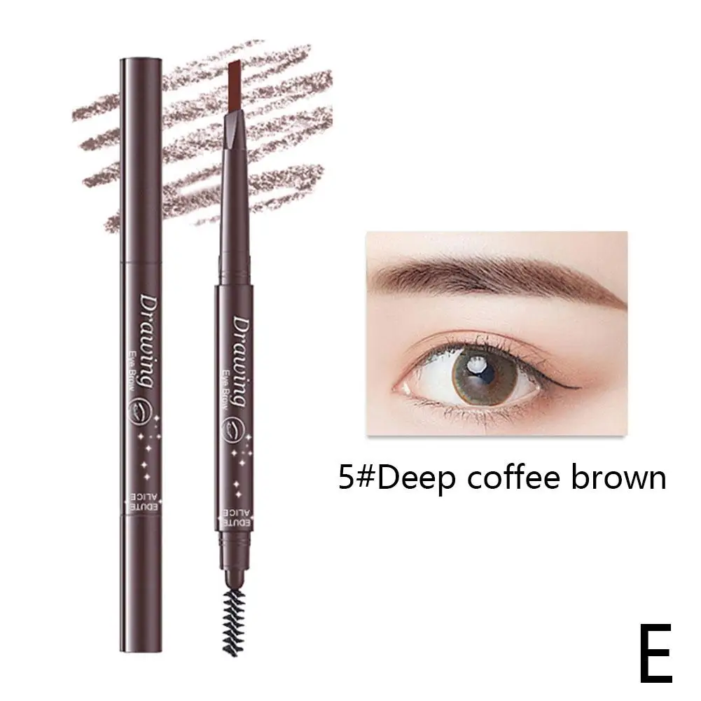 Dubbele kop wenkbrauwpotlood Driehoekig 3D-definitie Waterdicht Natuurlijk vlekvrij Langdurig kleurend wenkbrauwpotlood