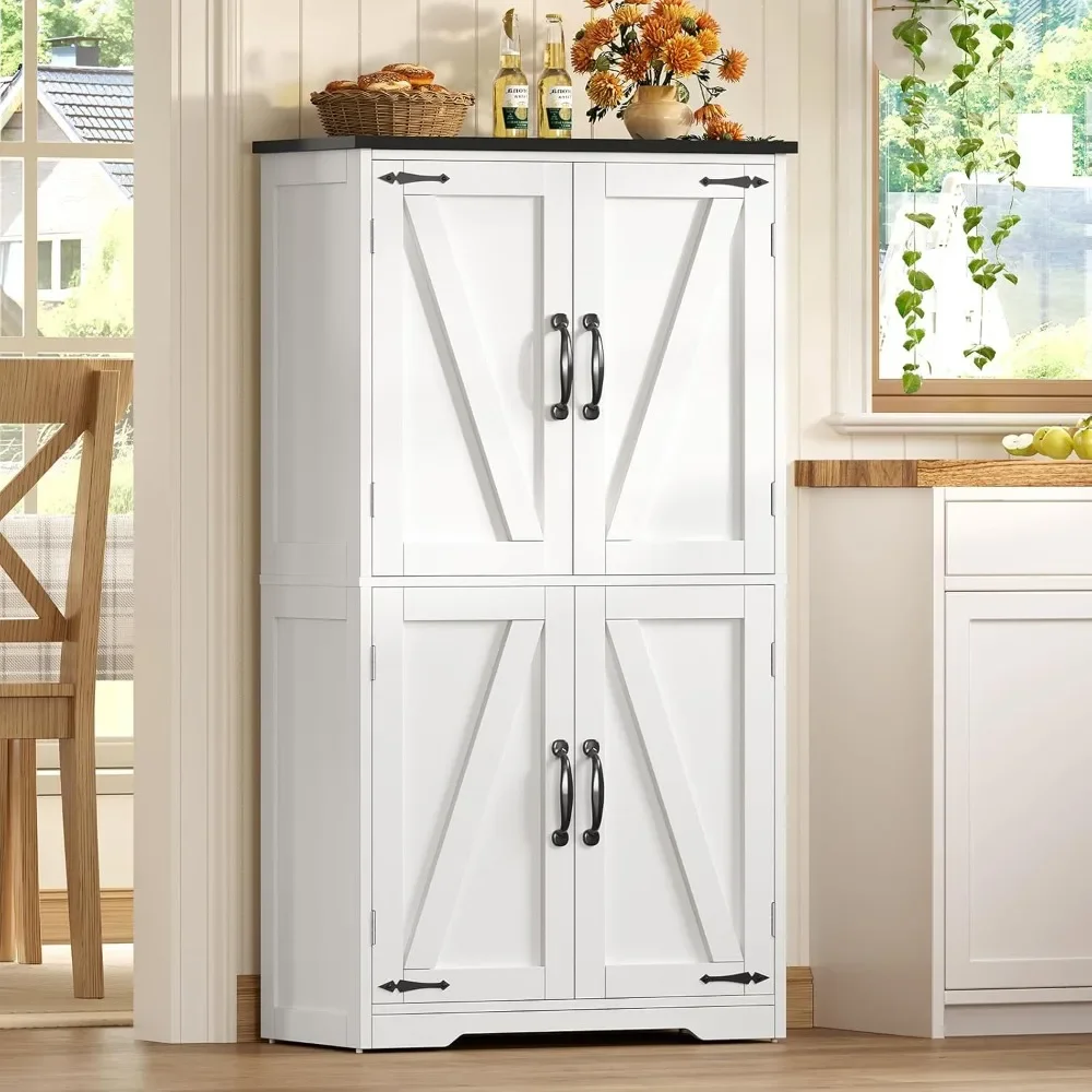 

Rustic Storage Cabinet with Adjustable Shelves, Multi-Door Bathroom Storage, Kitchen Storage Solutions, Cabinetry for Kitchen Sp