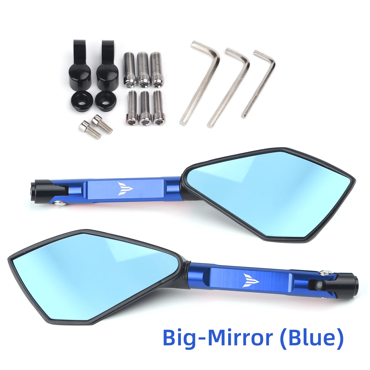 Universal Motorcycle mirror CNC side Rearview Blue Anti-glare For Yamaha MT01 MT25 MT03 MT07 MT09 MT10 image 3