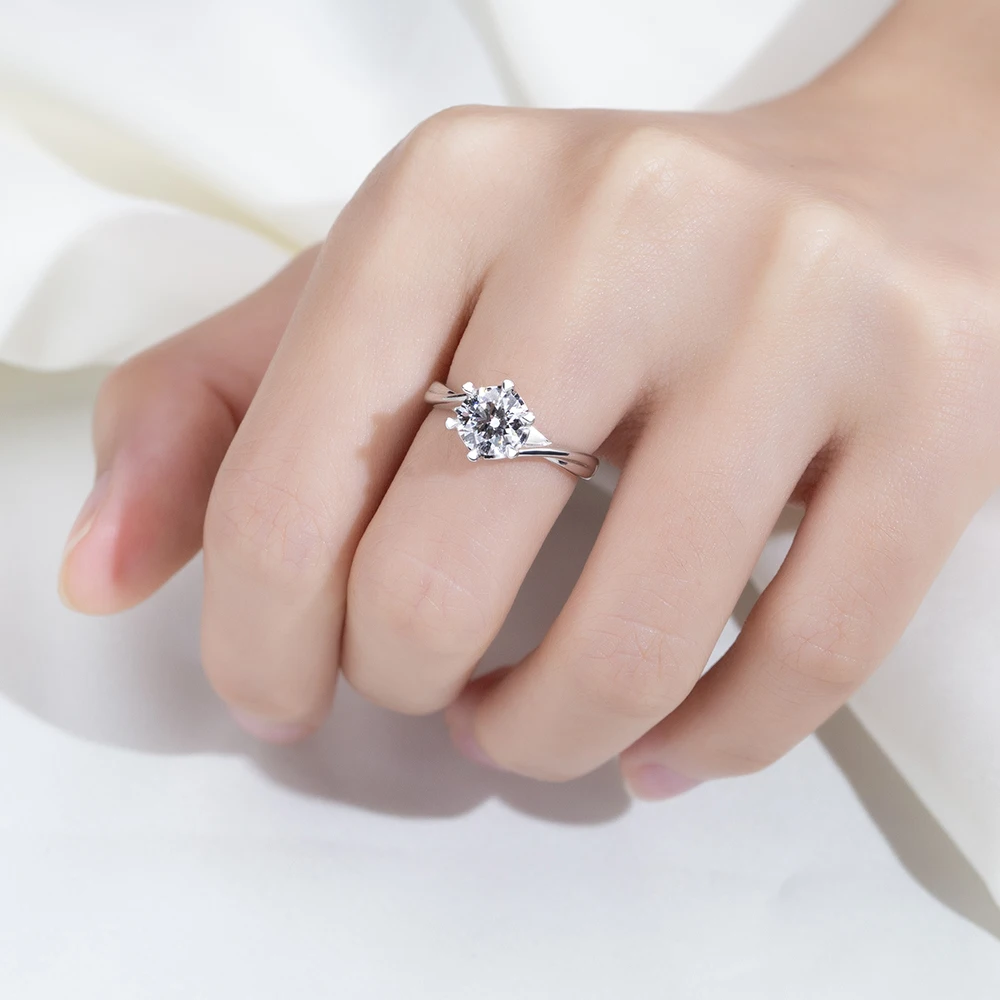 Messi Jewelry 1CT Lab Grown Diamond Rings With IGI Certificate Platinum PT950 Diamonds Ring For Woman Girls In Stock MSR-261