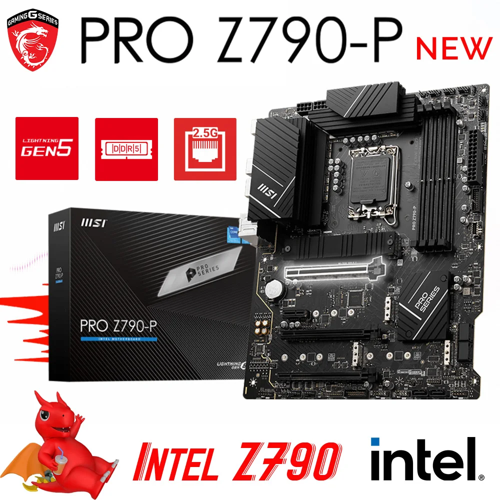 Msi pro Z790-P lga 1700 placa-mãe z790 intel computador gaming desktop mainboard 128gb ddr5 para intel 13th gen i5 i7 i9 cpu novo Placas-mãe de jogos para PC originais suportam processadores Intel Core de 13ª geração