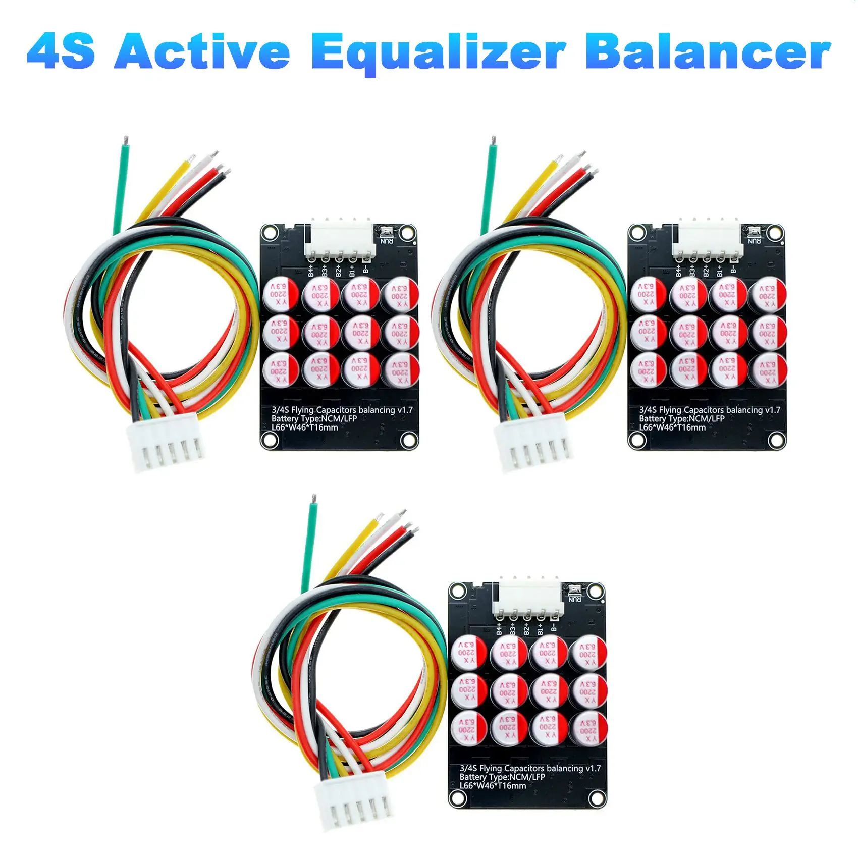 3PCS 4S Active Equalizer Balancer Lifepo4 / Lipo/ LTO Battery Energy Equalization Capacitor BMS Board