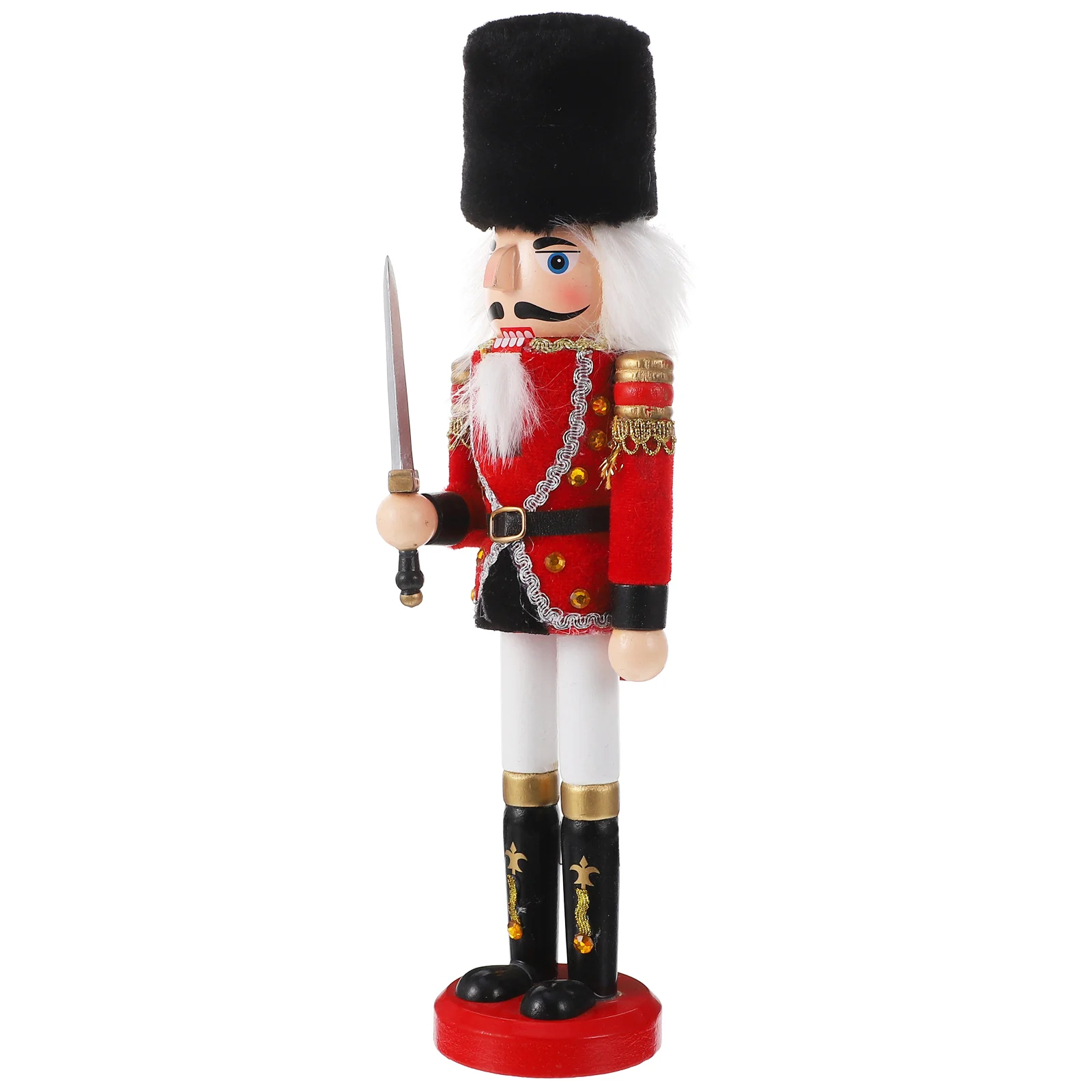 

Puppet Ornaments Wooden Nutcracker Painted Walnut Soldier Decor Desktop Crafts Retro