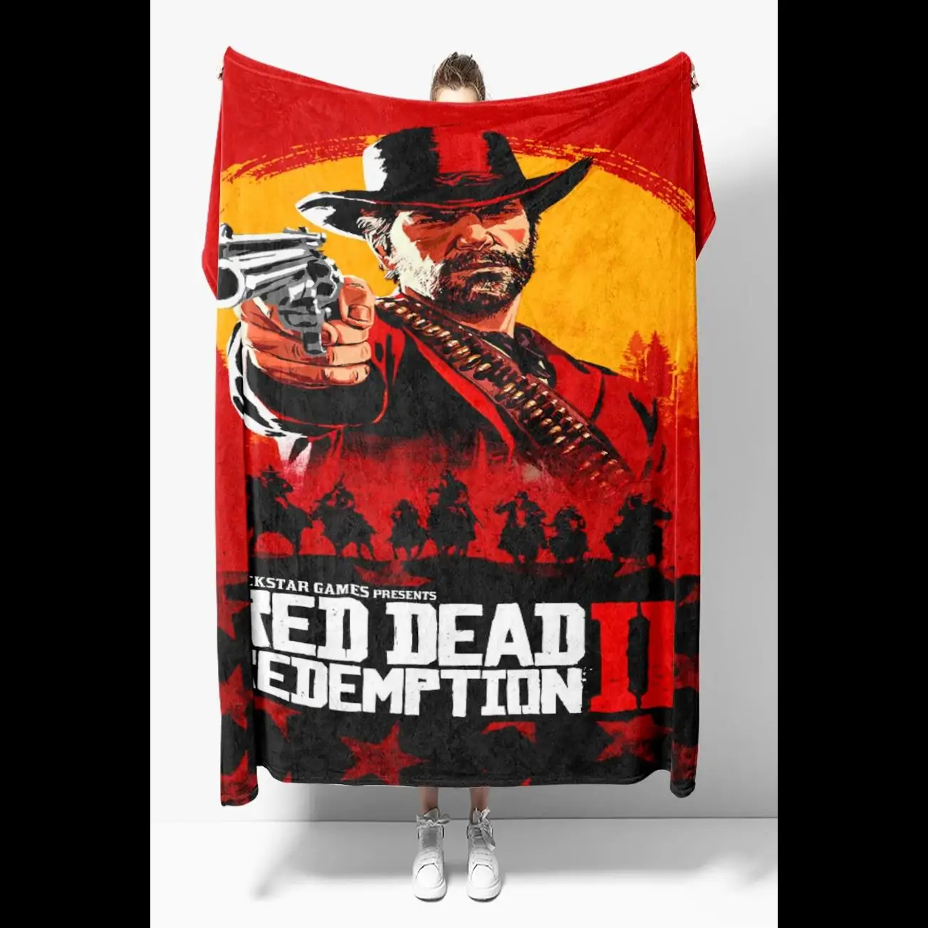 

Red Dead Redemption Game Fleece Warm Flannel Throw Blanket for Sofa Bedding Soft Printed Throw