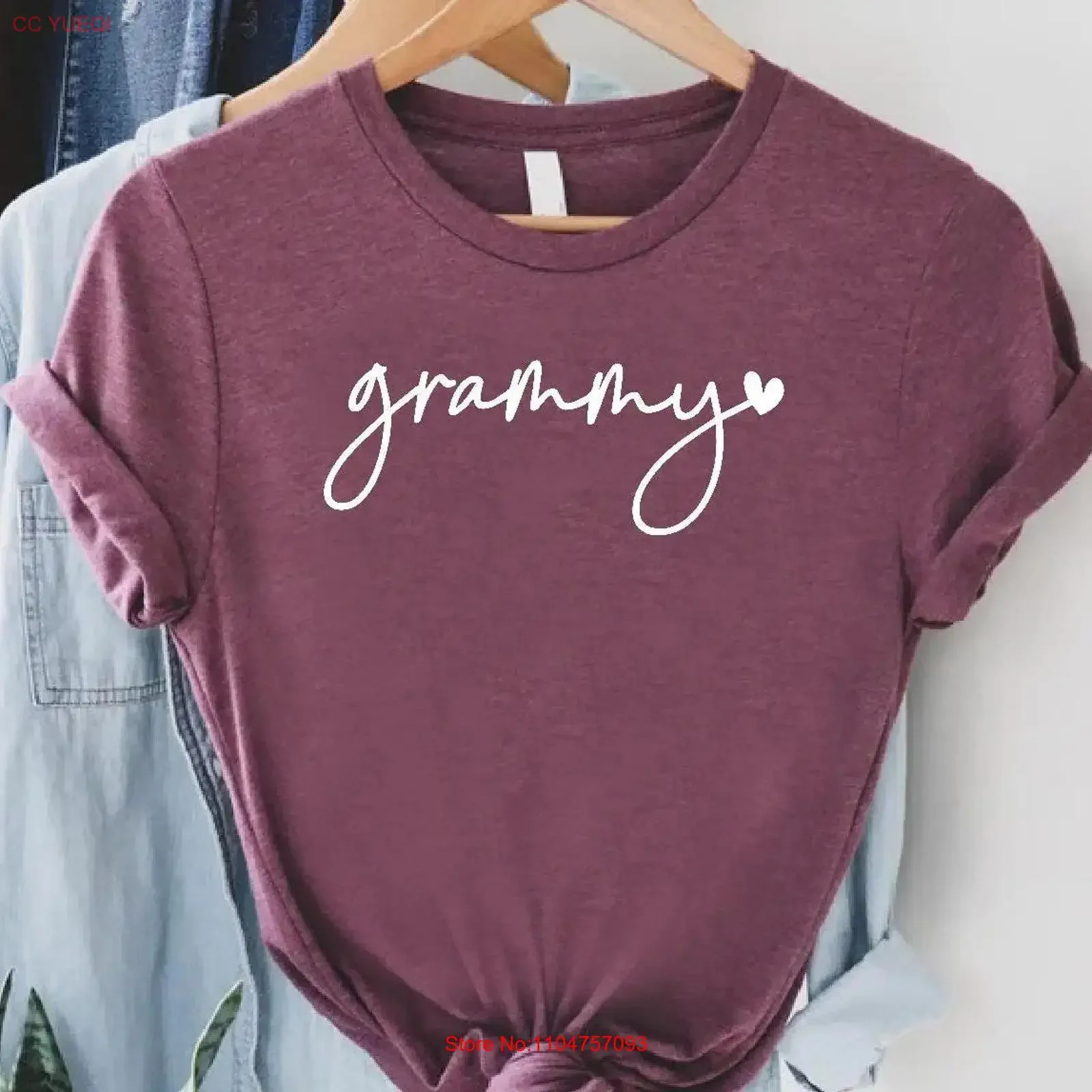 Grammy T Shirt Heart Mothers Day For New Grandma Birthday vintage Washed Stylish Casual Comfortable Breathable fashion
