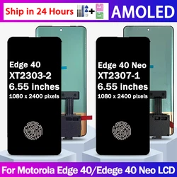 6.55“AMOLED For Motorola Edge 40 Neo XT2307-1 LCD Display Touch Screen with fingerprint For Moto Edge40 XT2303-2 Display