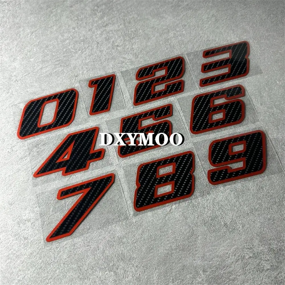 1PC Carbon Fiber Red Border Racing Waterproof Vinyl Decal for Motorcycle Car Helmet