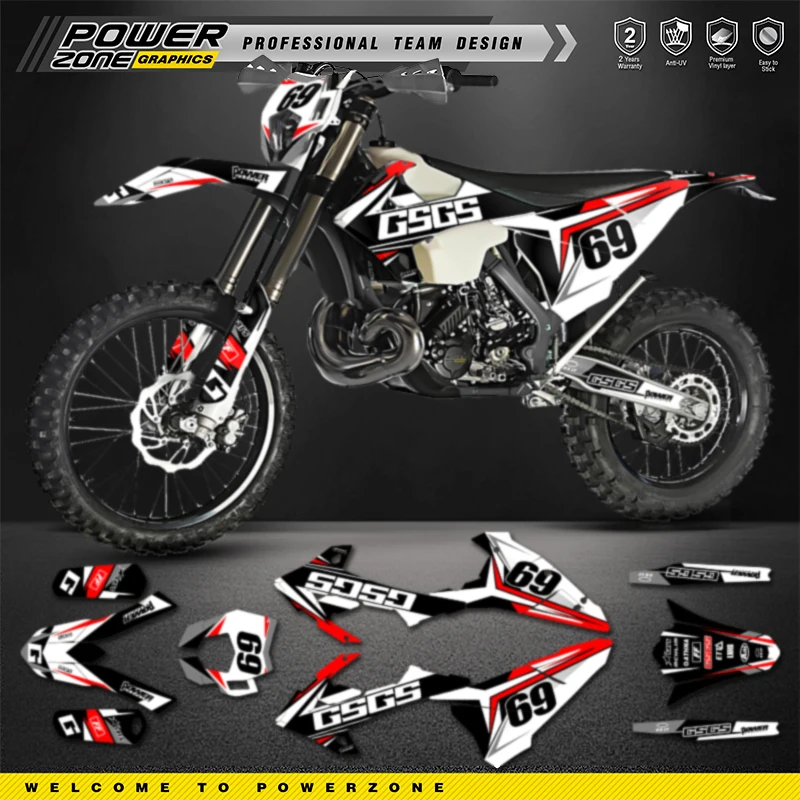 PowerZone Custom Team Graphics Backgrounds Decals For 3M Stickers Kit For GASGAS EC 2018 2019 2020  06