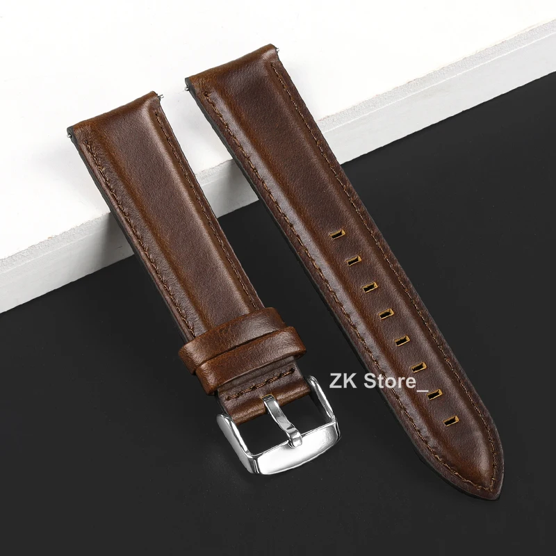 Quick Release Genuine Leather Watchband Strap Rose Gold Buckle 18mm 20mm 22mm Leather Watchband Black Brown Wristband Bracelets