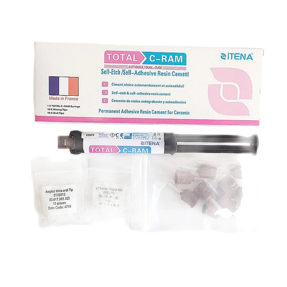 Material de odontología Itena Total C Ram, cemento Dental Permanente de Francia para chapa, corona de dientes de cerámica, resina autoadhesiva, cura Dual