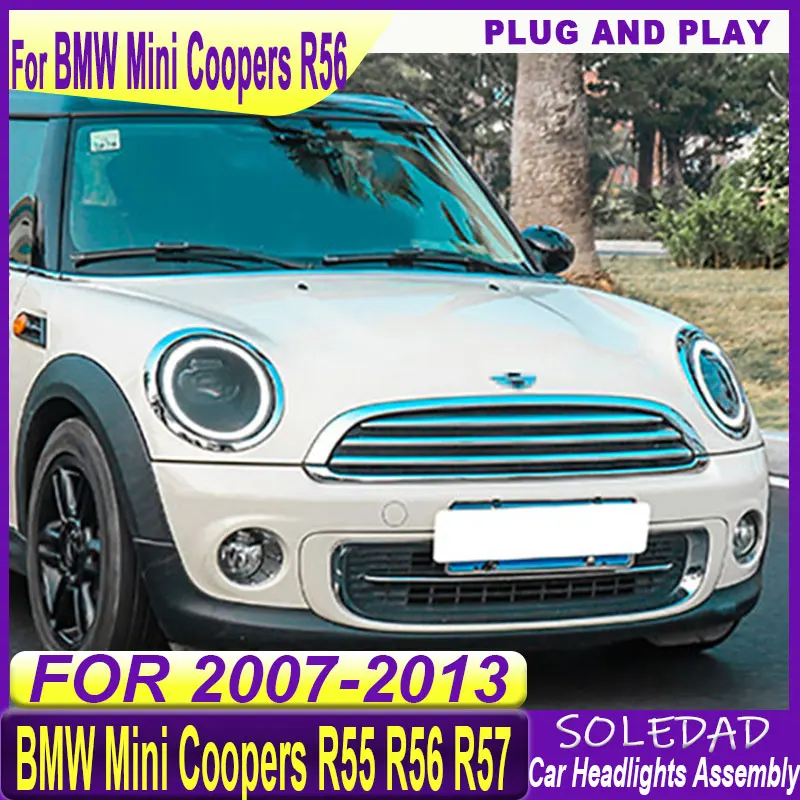 Car Headlights For BMW Mini Cooper R55 R56 R57 R58 R59 2007-2013 Front DRL LED Headlights Car Accesorries Plug and play