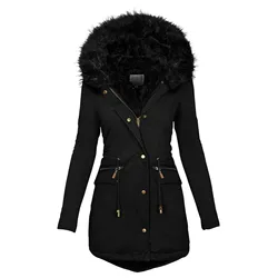 Women Jacket Parka Long Parkas Female Cotton Hooded Overcoat Loose Long Coat Thick Warm Windproof Casual Autumn Winter 5xl