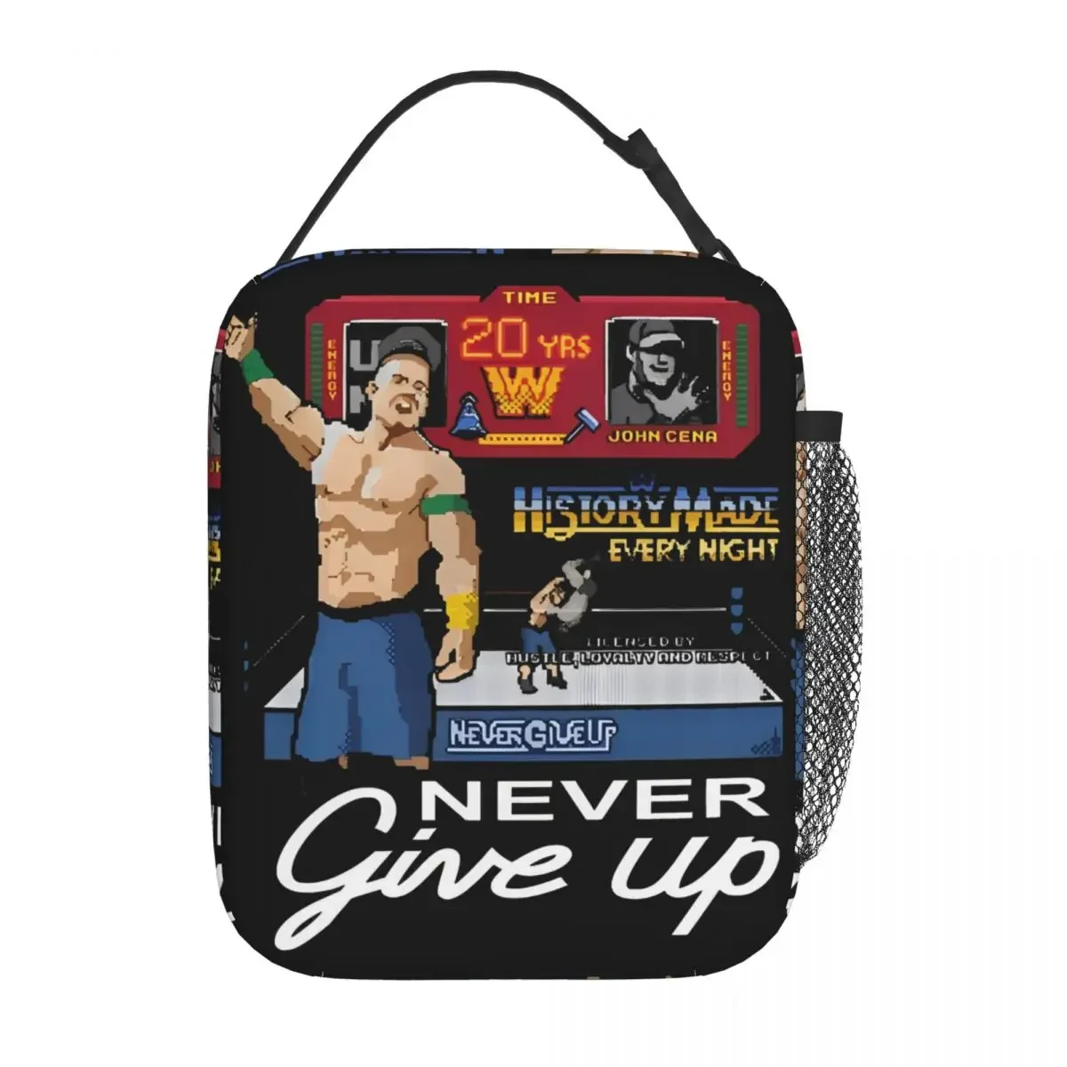 

John Cena 20 Years Never Give Up Thermal Insulated Lunch Bag for Office Wrestling Food Bag Container Cooler Thermal Lunch Boxes