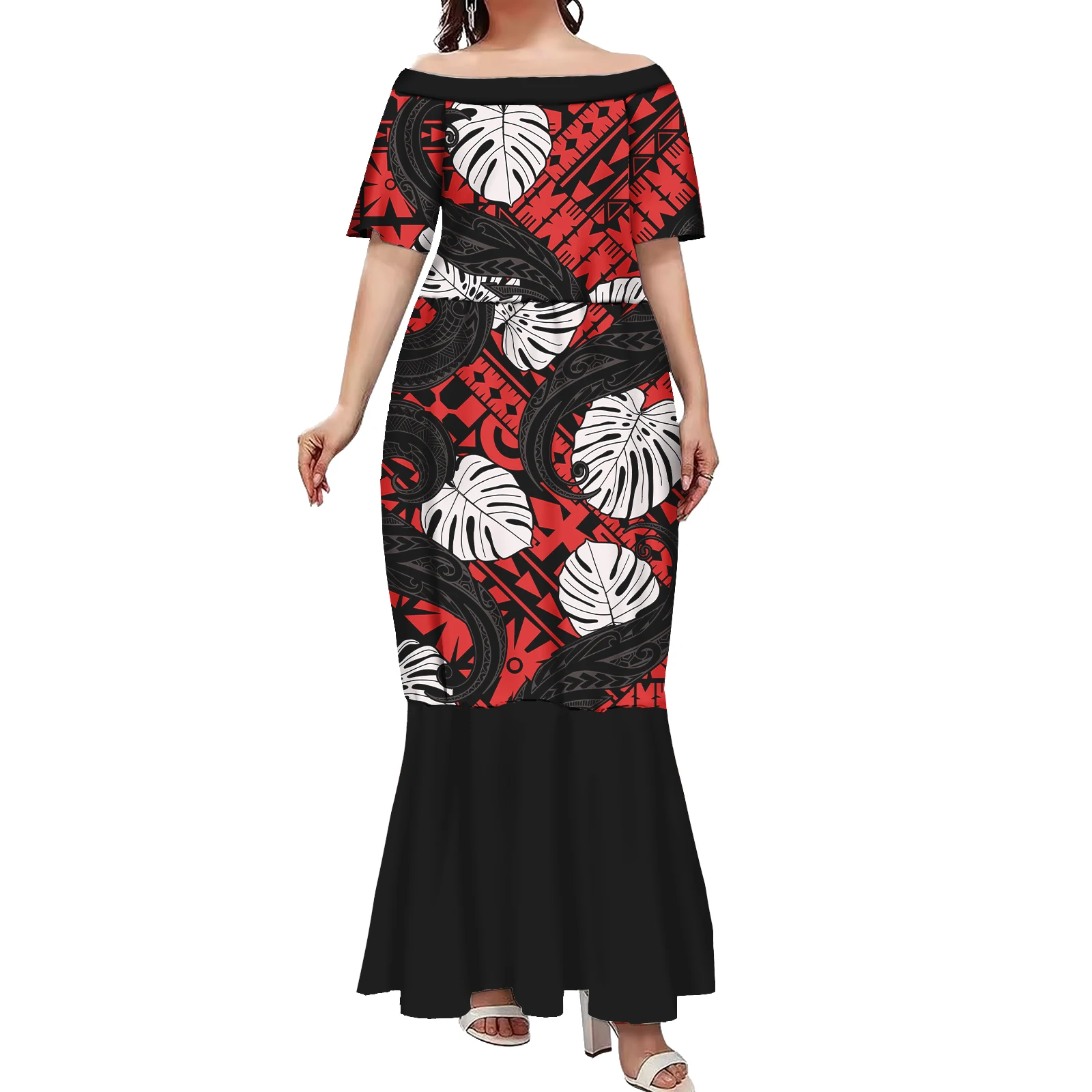 Custom Design Women Clothing 2024 Samoan Puletasi Polynesia Style Elegant Party Holiday Dress for Female Casual Summer Outfits