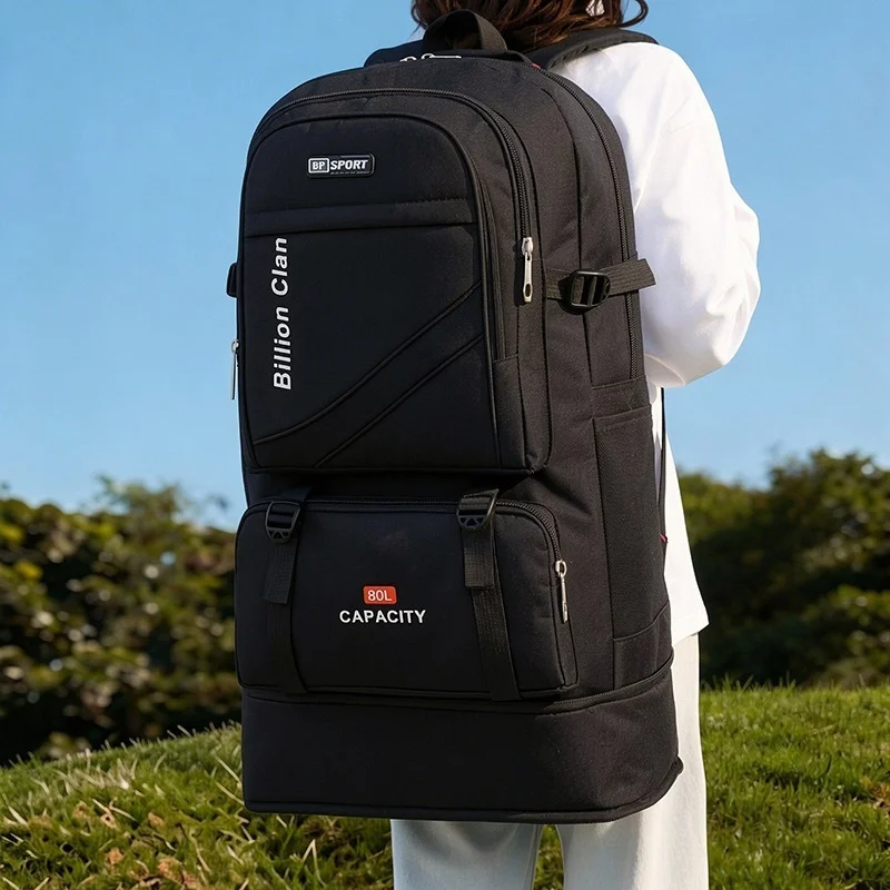 80L Expandable Large Capacity Backpack Men Woman Outdoor Hiking Camping Rucksack Multicolor Travel Luggage Sports Backpack