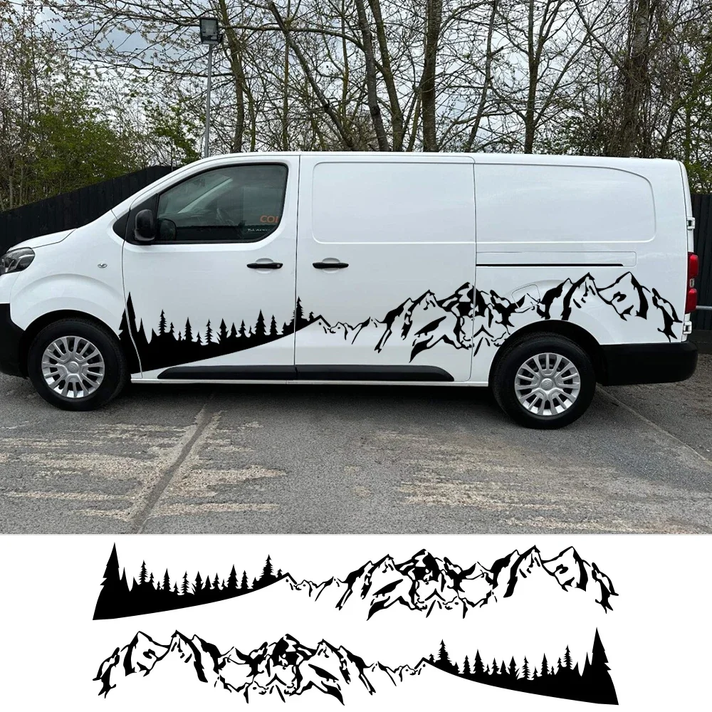 Car Body Side Sticker For Toyota ProAce Verso City Mountains Forest Styling Van Camper Graphics Decor Decal Auto Accessories