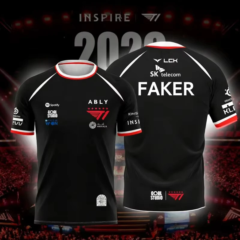 2026 NEUES T1 ESPORTS TEAM TRIKOT FAKER FAN SOMMER KURZÄRMELIGES TRIKOT FÜR GAMING-ENTHUSIASTEN OUTDOOR-SPORTBEKLEIDUNG Strand Surfen – Detail 4