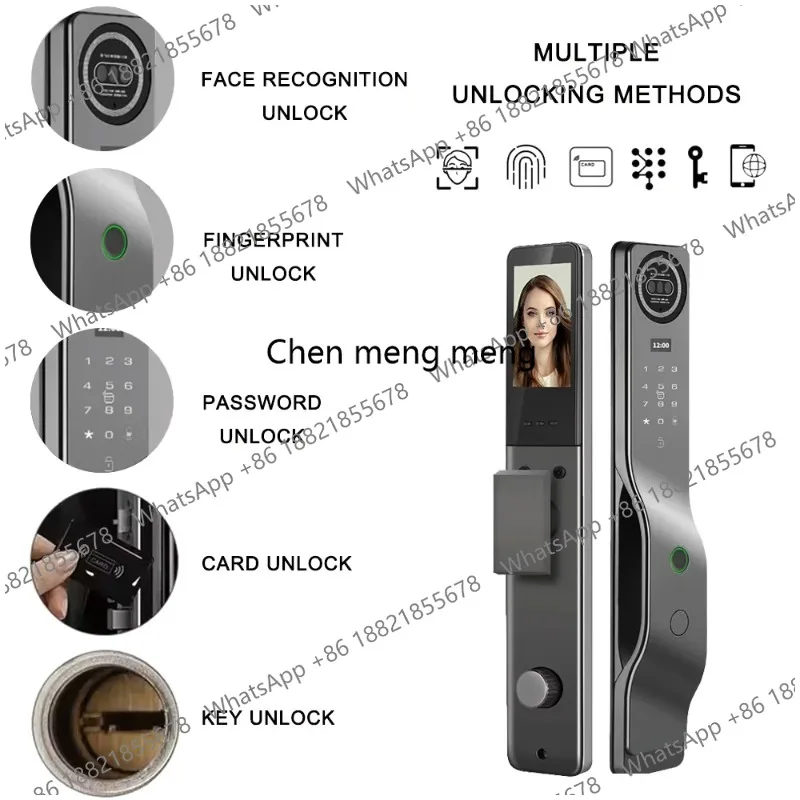Automatic Electronic Fingerprint Biometric Lock Wifi Smart Lock Tuya 3d Face Recognition Digital Door Lock With Camera