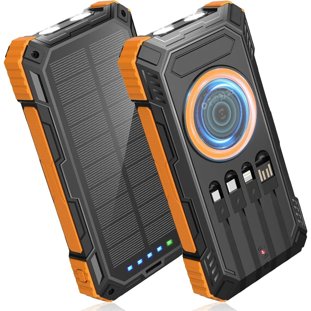 

Беспроводное портативное зарядное устройство на солнечной энергии емкостью 49800 мАч с 4 встроенными кабелями и возможностью быстрой зарядки 22,5 Вт.