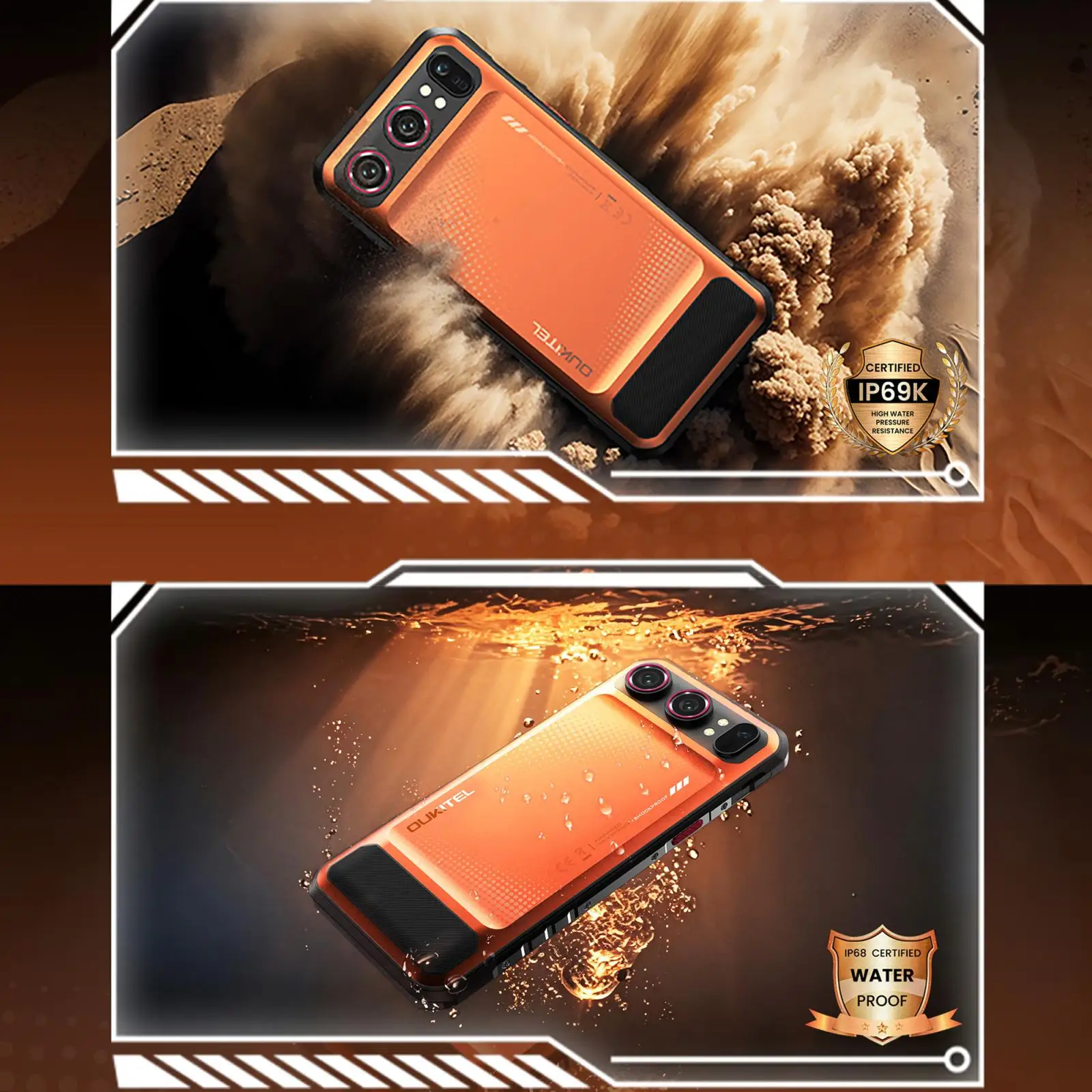 OUKITEL WP68 Air 5G Rugged Smartphone 12GB+512GB 8000mAh Battery 6.88" 120Hz Display Dimensity 7025 Android 16  64MP Smartphone