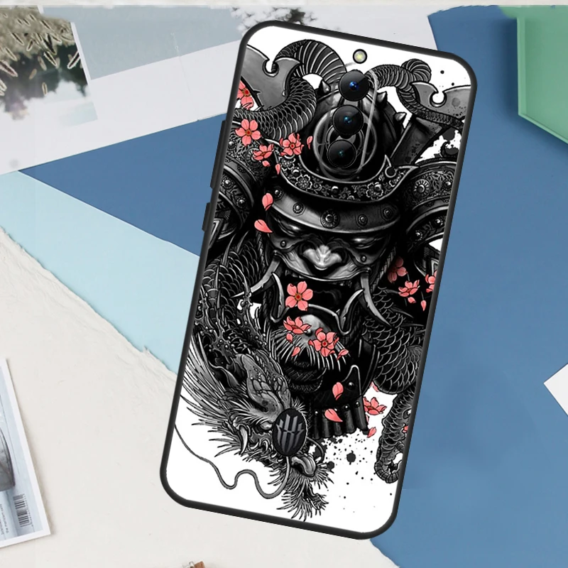 Japanese Hannya Oni Mask Case For ZTE Nubia Red Magic 9 10 11 8 8S 9S 10S Pro Plus 6 7 6S 7S Pro 5G 6R 10 Air Cover - view 3