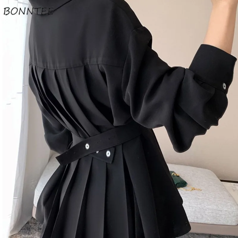 Blouses Women Chiffon Shirts Long Sleeve Shirring Design Spring Summer All-match Elegant Graceful Chic Defined Waist Mature Lady