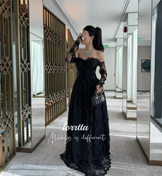 Lorrtta Evening Dress Party Lace Fabric Grace Black Cocktail Dresses for Women Elegant Woman Prom Wedding فساتين سهرة