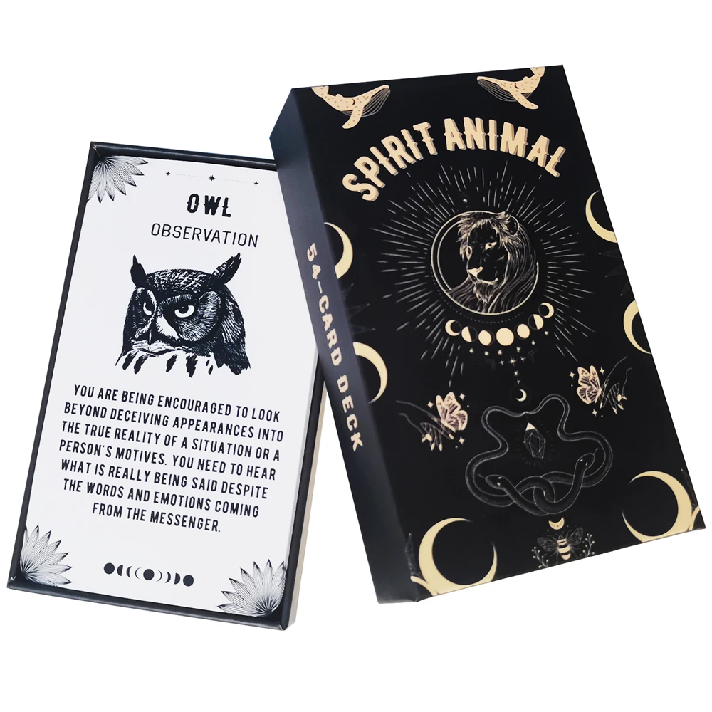 Spirit Animal Oracle Cards 120*70CM Tarot and Guidebook 2022 High Quality Board Games Divination Tools Card Game