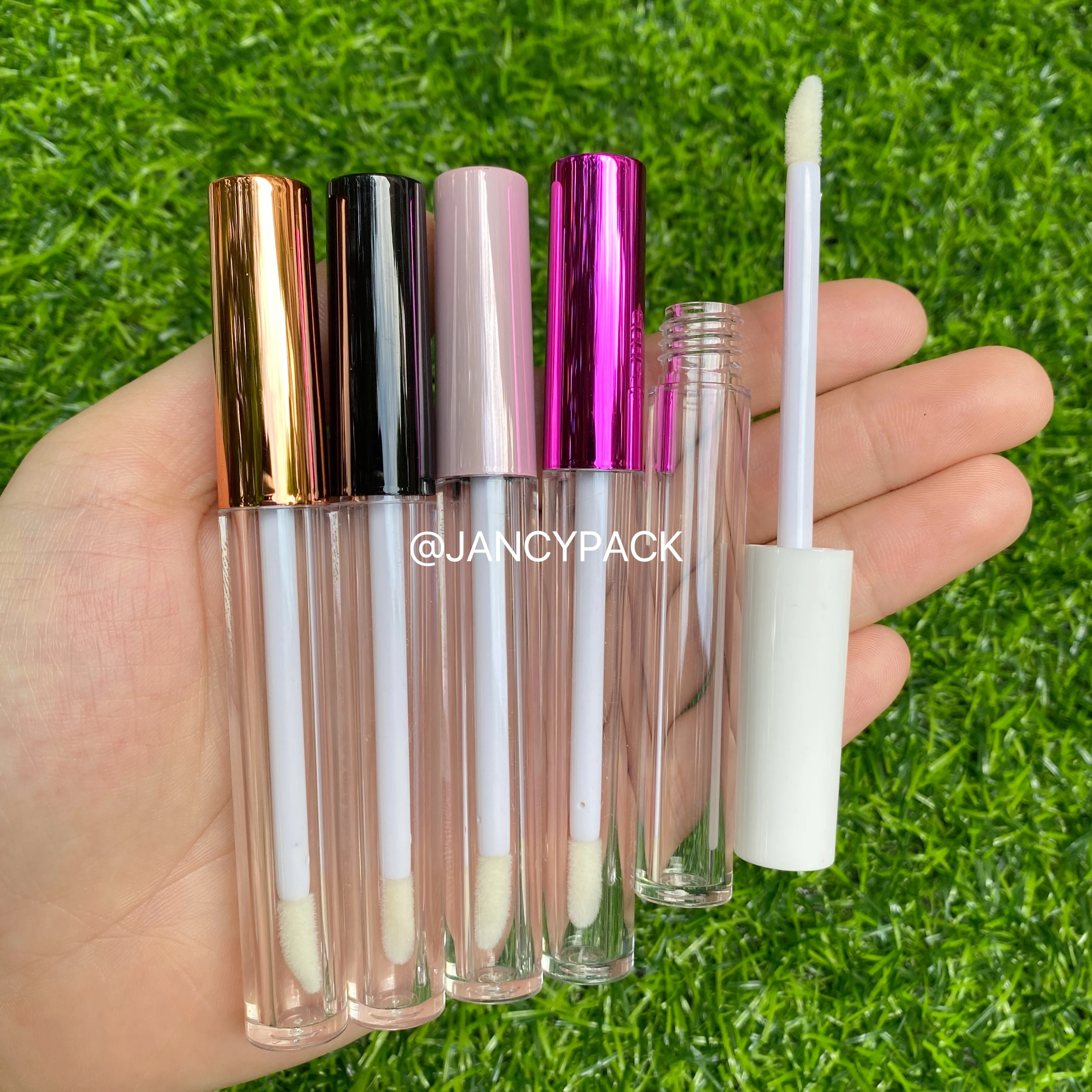 

2ML Lip Gloss Bottle Lip Glaze Tubes Lipgloss Tube Packaging Material Makeup DIY Lip Glaze Pink Lip Balm Bottle Custom Logo