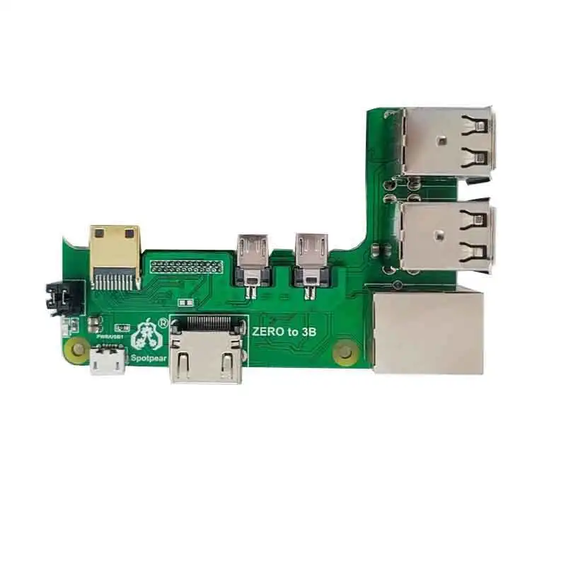 Raspberry Pi Zero 2w to 3B/4B/Pi5 interface adapter Optional 3USB with RJ45 10/100M Port USB2.0 Micro HDMI to 3B/4B HDMI port