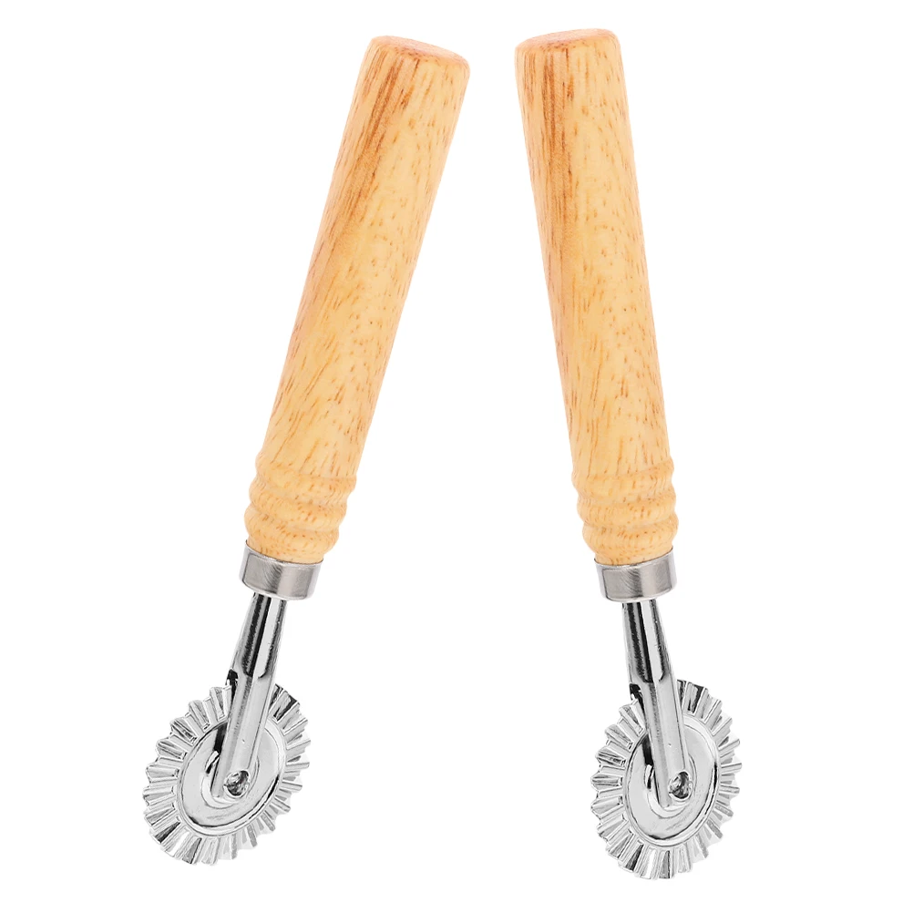 

2Pcs Pizza Dough Roller and Cutter Alloy Pastry Lattice Wheel Baking Tool Pizza Baking Supply Multi-Function Kitchen Gadget