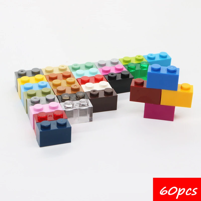 

60 шт. MOC 3004 1x2 строительные блоки 3065 высокотехнологичный дом замок кирпичи развивающие частицы головоломка игрушка детский подарок на день рождения